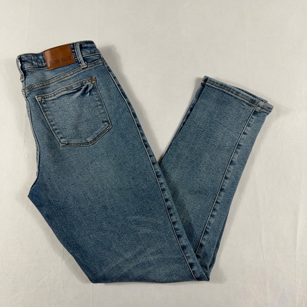 Judy Blue Boyfriend Jeans Mid Rise‎ Slim Stretch Denim 7/28 Blue JB88946 MD